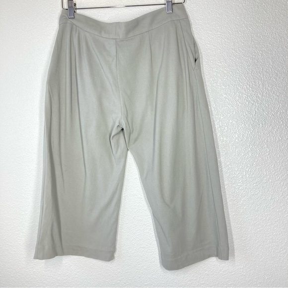 James Perse Pleated Culotte Crop Pants 27 Jersey Matte Gray Cotton Capri - Picture 8 of 16